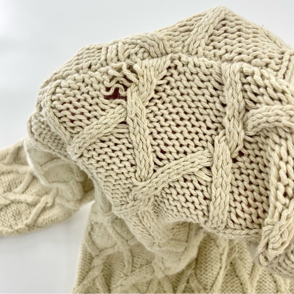 Gilmore Girls Rory Alternative Chunky‎ Cable Knit Tan Fisherman Chunky Sweater S - Picture 9 of 14